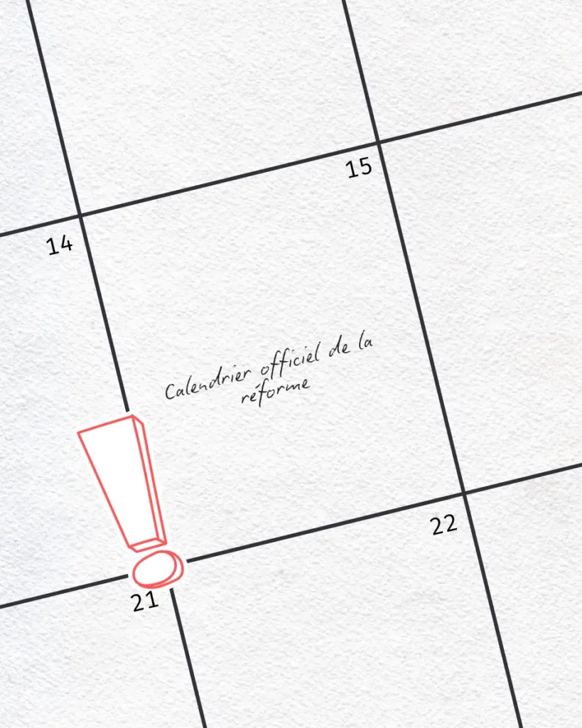 Calendrier officiel de la réforme