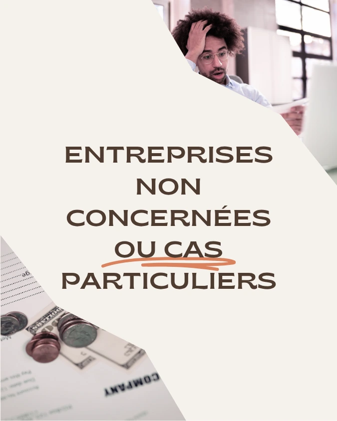 Entreprises non concernées ou cas particuliers
